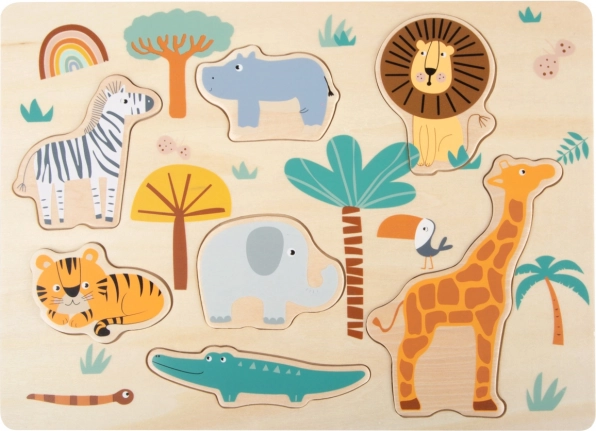 Puzzle d’encastrement en bois safari small foot