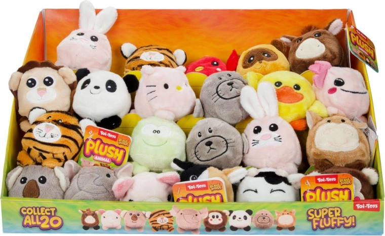 Balle en peluche animal 8 cm, assortiment