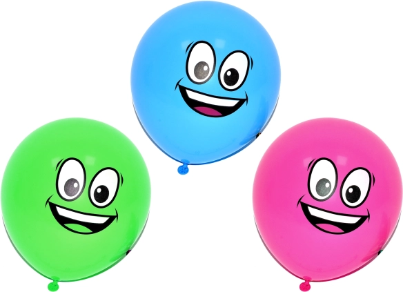 Ballons gonflables avec visages 30 cm lot de 10 pièces