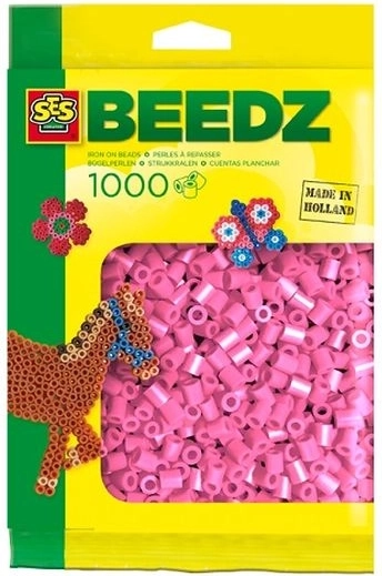 SES Creative perles à repasser roses 1000 pcs