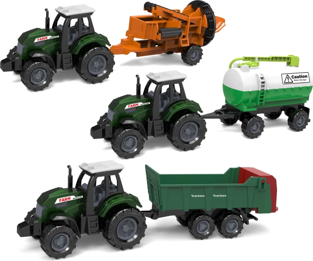 Tracteur avec accessoires métal/plastique 17 cm
