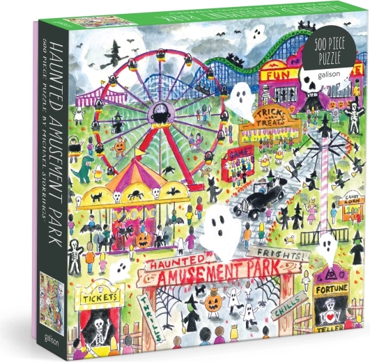 Puzzle carré Galison, parc d’attractions hanté, 500 pièces