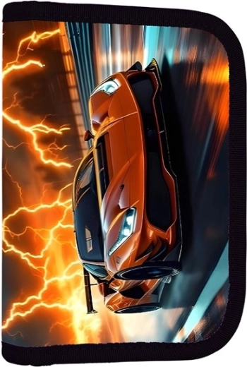 Trousse scolaire à 2 rabats, vide – motif voiture