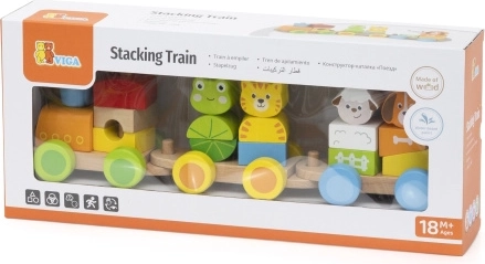 Train en bois à assembler avec animaux domestiques