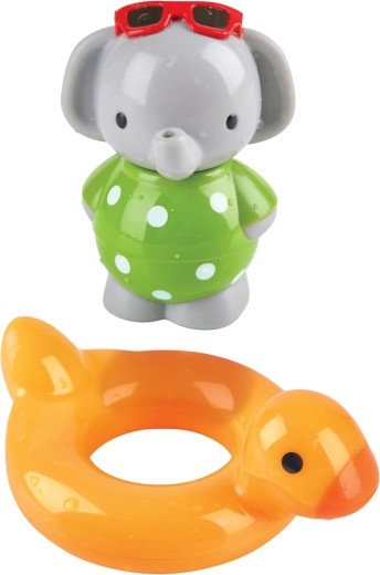 Éléphant nageur avec caneton pour le bain