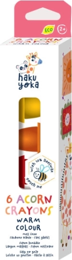 Crayons glands – couleurs chaudes, 6 pcs