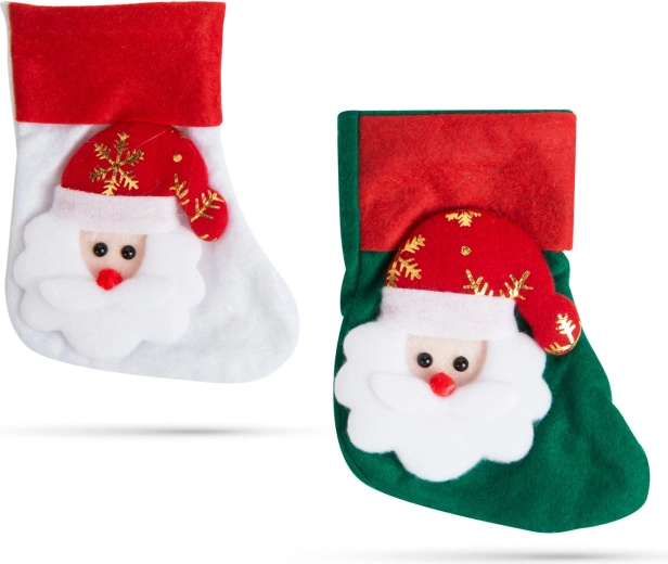 Décoration de Noël pour couverts, botte du père Noël, 2 pièces