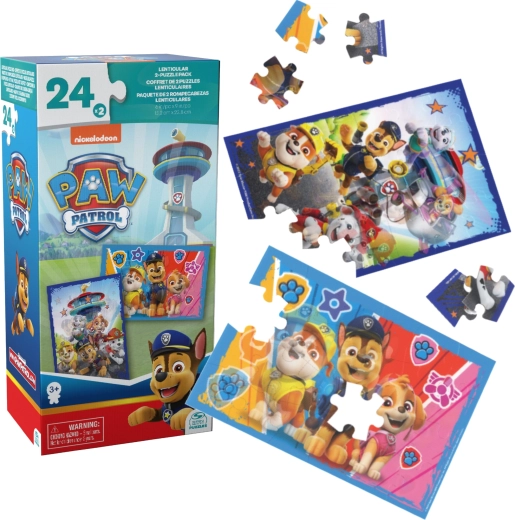 Puzzle PAT' PATROUILLE 3D lenticulaire – set de 2 images, 24 pièces