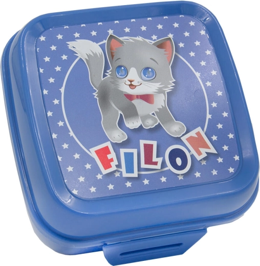 Boîte à goûter avec fermeture à clip 12,5 × 12,5 × 8 cm – plastique, assortiment de couleurs