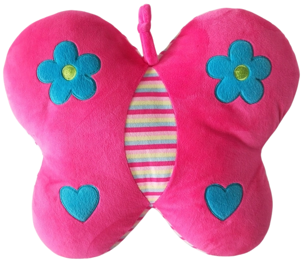 Coussin papillon 38 cm en peluche douce