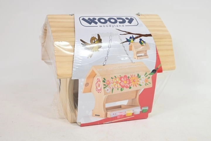 WOODYLAND Mangeoire en bois pour oiseaux à peindre