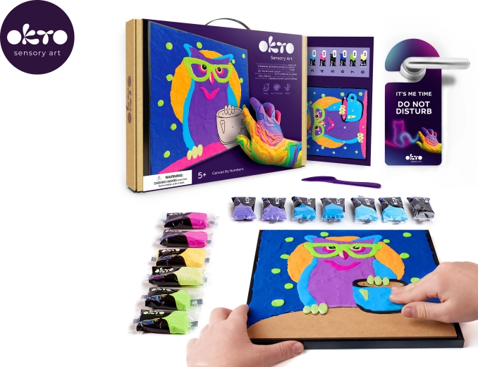 OKTO Hibou kit artistique de peinture sur toile 29x29 cm