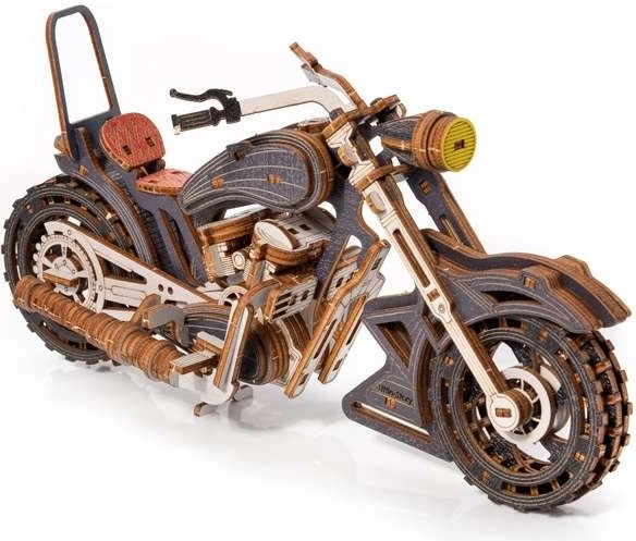 Little Story Puzzle 3D en bois moto Yankee Chopper gris
