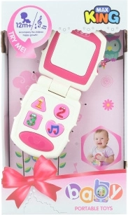 Téléphone bébé rose avec sons et lumières