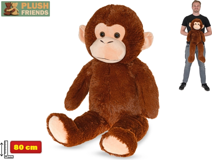 Singe en peluche 80 cm brun foncé