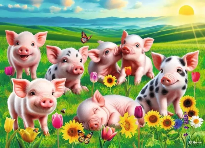 Puzzle Ravensburger « Adorables porcelets » 60 pièces