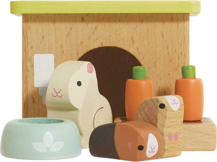 Animaux en bois pour maison de poupée – lapin et cochons d’Inde Le Toy Van