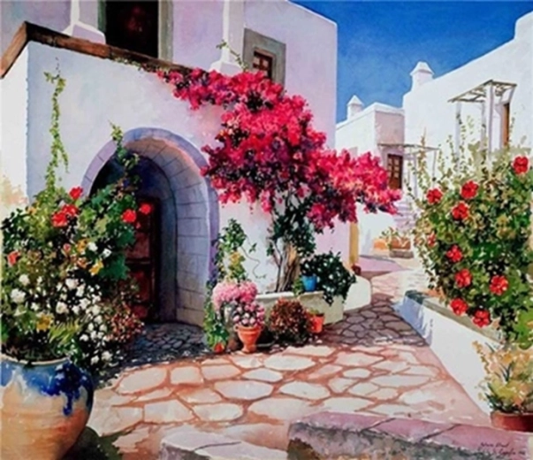 Norimpex Peinture par numéros Rue méditerranéenne 40 × 50 cm