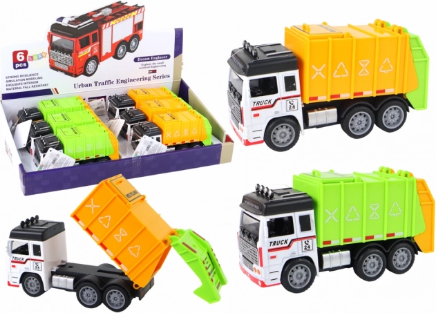 Camion poubelle avec remorque