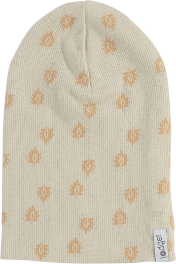 Bonnet côtelé en coton Lodger Beanie Print Rib Birch (1–2 ans)