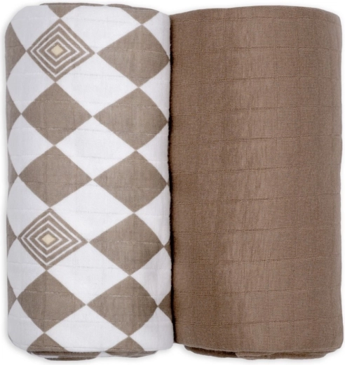 Lodger swaddler uni matcha buffalo, 2 pcs 110 × 110 cm