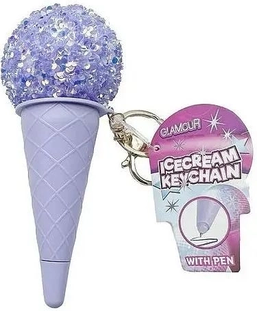 Porte-clés Glamour glace avec stylo violet