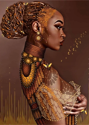 Peinture diamant – Femme au chignon 30 × 40 cm