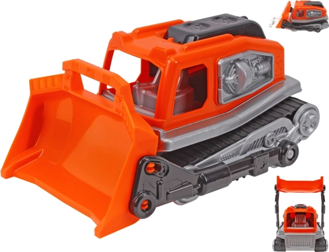 Bulldozer orange en plastique pour enfants 31 cm