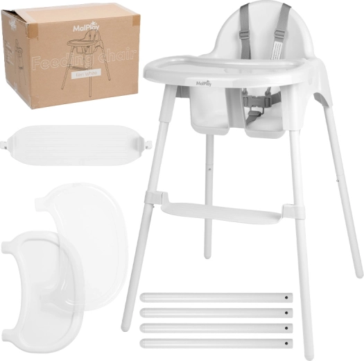 Chaise haute pour enfant Keri blanche 2-en-1