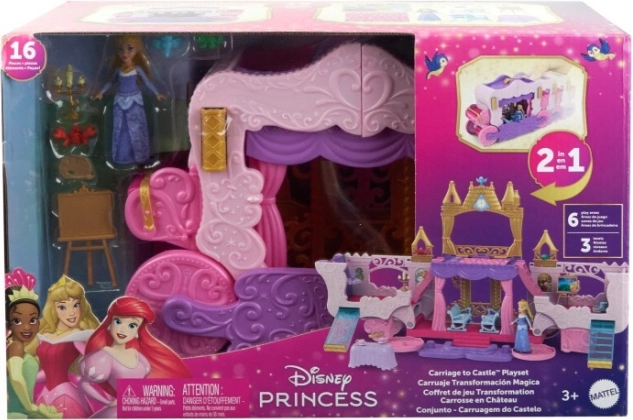 Set de figurines Princesses Disney du carrosse et du château 2 en 1