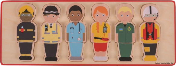 Puzzle à encastrer en bois Équipe de secours