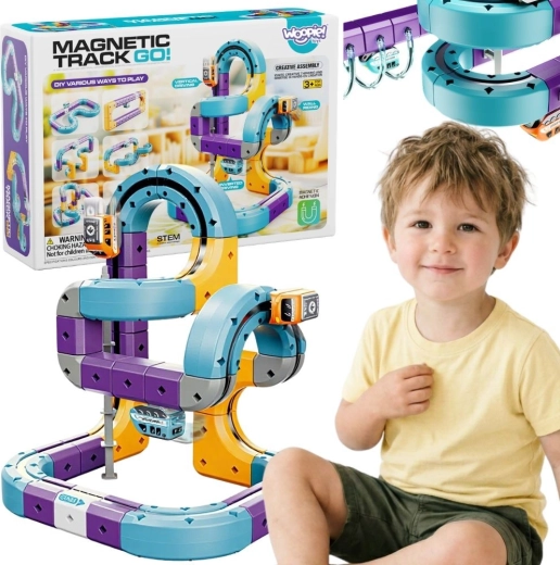 Woopie circuit ferroviaire magnétique avec effet d’attraction – 54 pièces