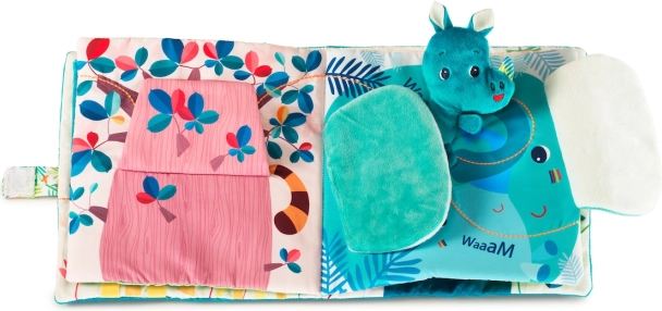 Livre textile Lilliputiens Le rhinocéros Marius cherche son papa