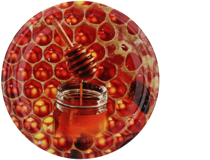 Lot de couvercles pour mise en conserve 82 mm avec motif miel et abeilles, 10 pcs