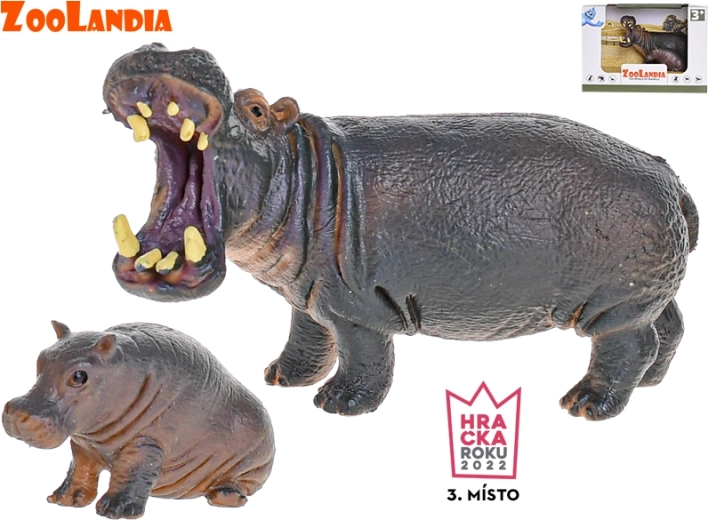 Zoolandia hippopotame avec son petit en boîte