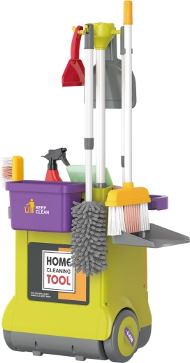 Set de nettoyage avec chariot pour enfants 33,5 × 31,5 × 71 cm