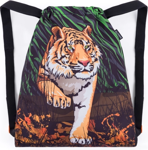 Bagmaster sac scolaire en tissu pour chaussures d’intérieur et sport Beta 24 B tigre