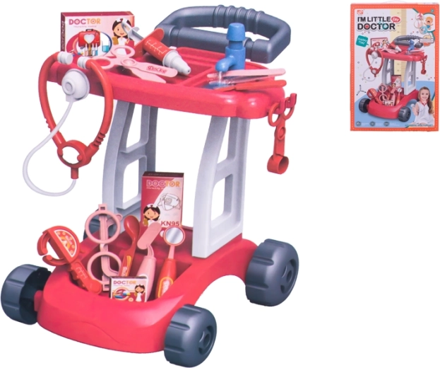 Chariot de docteur avec accessoires pour jouer au médecin