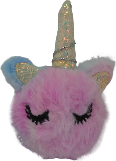 Porte-clés pompon licorne