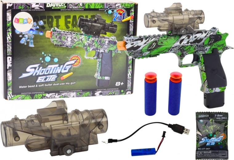 Pistolet électrique à billes d’eau Arrows 2-en-1 Vert