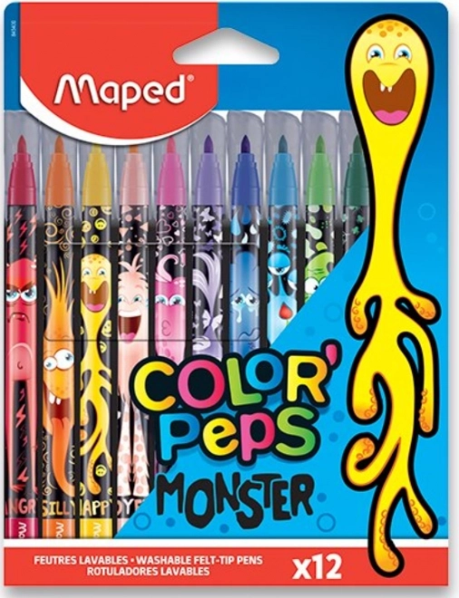 Feutres MAPED Color'Peps Monster, set de 12 couleurs