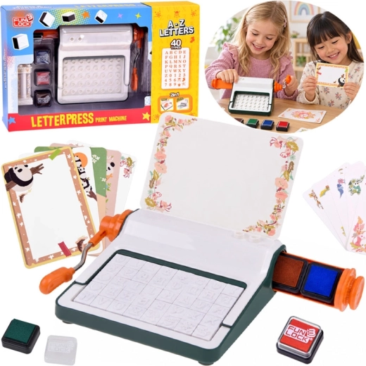 Fun Lock 2v1 machine d’impression et de gaufrage avec tampons pour l’apprentissage des lettres