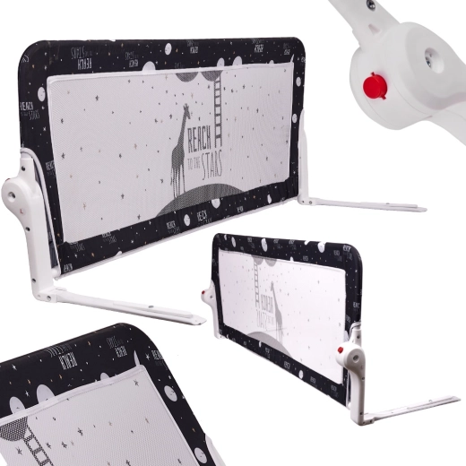 Barrière de sécurité pliable pour lit 150 cm – noire