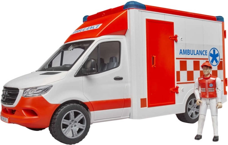 Ambulance Mercedes-Benz Sprinter Bruder avec secouriste, lumière et son