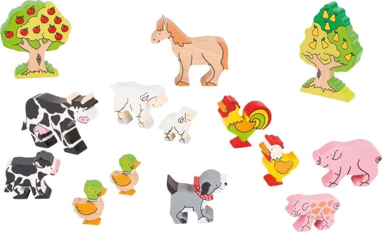 Figurines en bois Ferme avec personnages