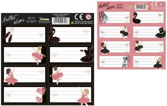 Derform feuille d’autocollants pour cahiers ballerine (8 pcs)