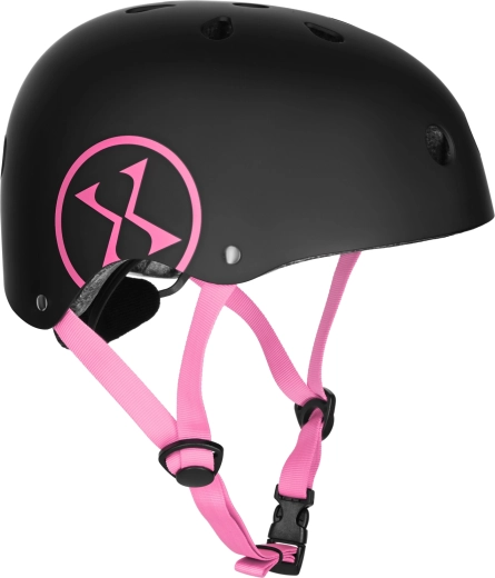 Casque de vélo et de rollers NILS Extreme noir/rose – XS (48-52 cm)