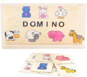 Dominos en bois avec des animaux