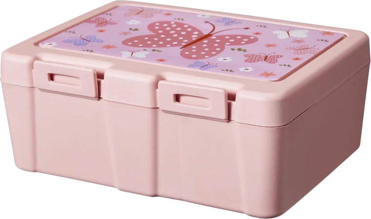 Boîte à goûter pour enfants avec compartiment et couverts 18 × 13,5 × 7,5 cm - 1 pièce
