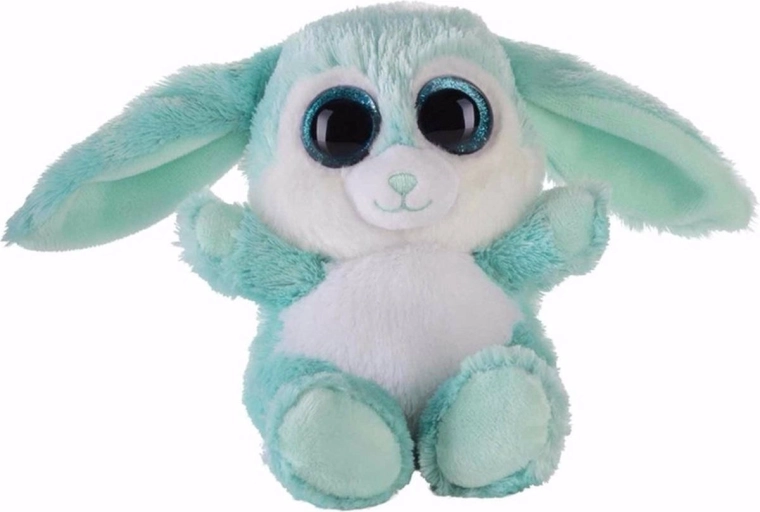 Lapin en peluche turquoise aux grands yeux 15 cm - 1 pièce